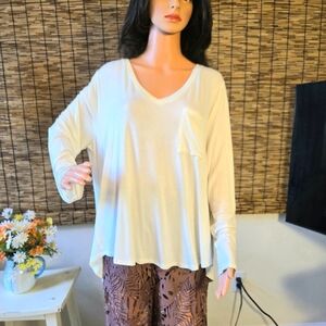 💚 Long Sleeve V-Neck Super Soft Loose Fit Top